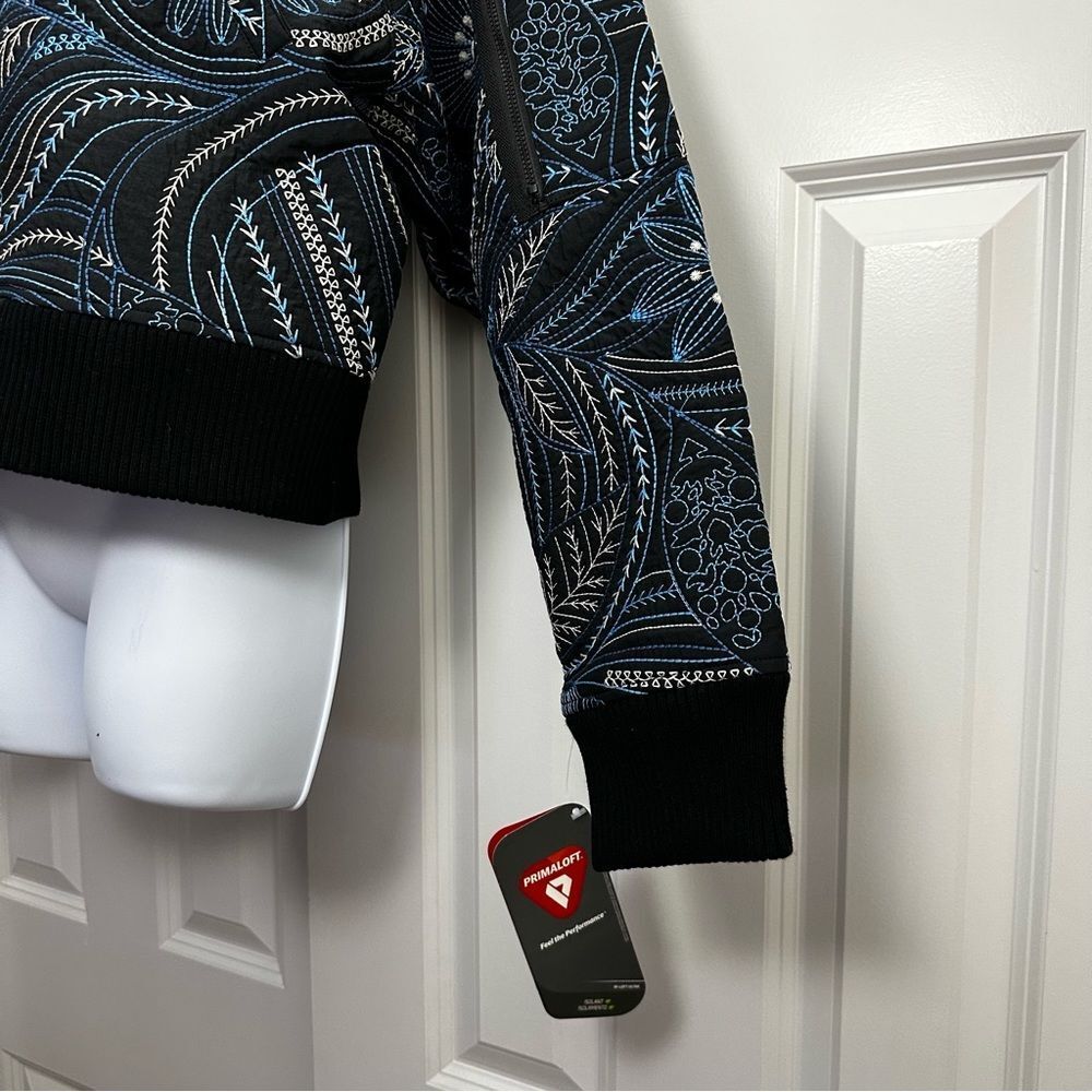 Free People Movement Garden Party Floral Embroidered Cropped Bomber Jacket XL - Picture 5 of 9